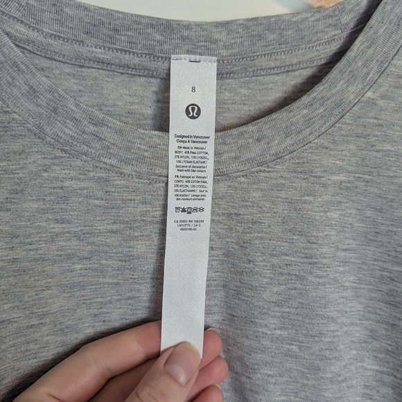 Lululemon All Yours Tee Dress - Heathered Silver Drop Grey sz 8 - Picture 3 of 6